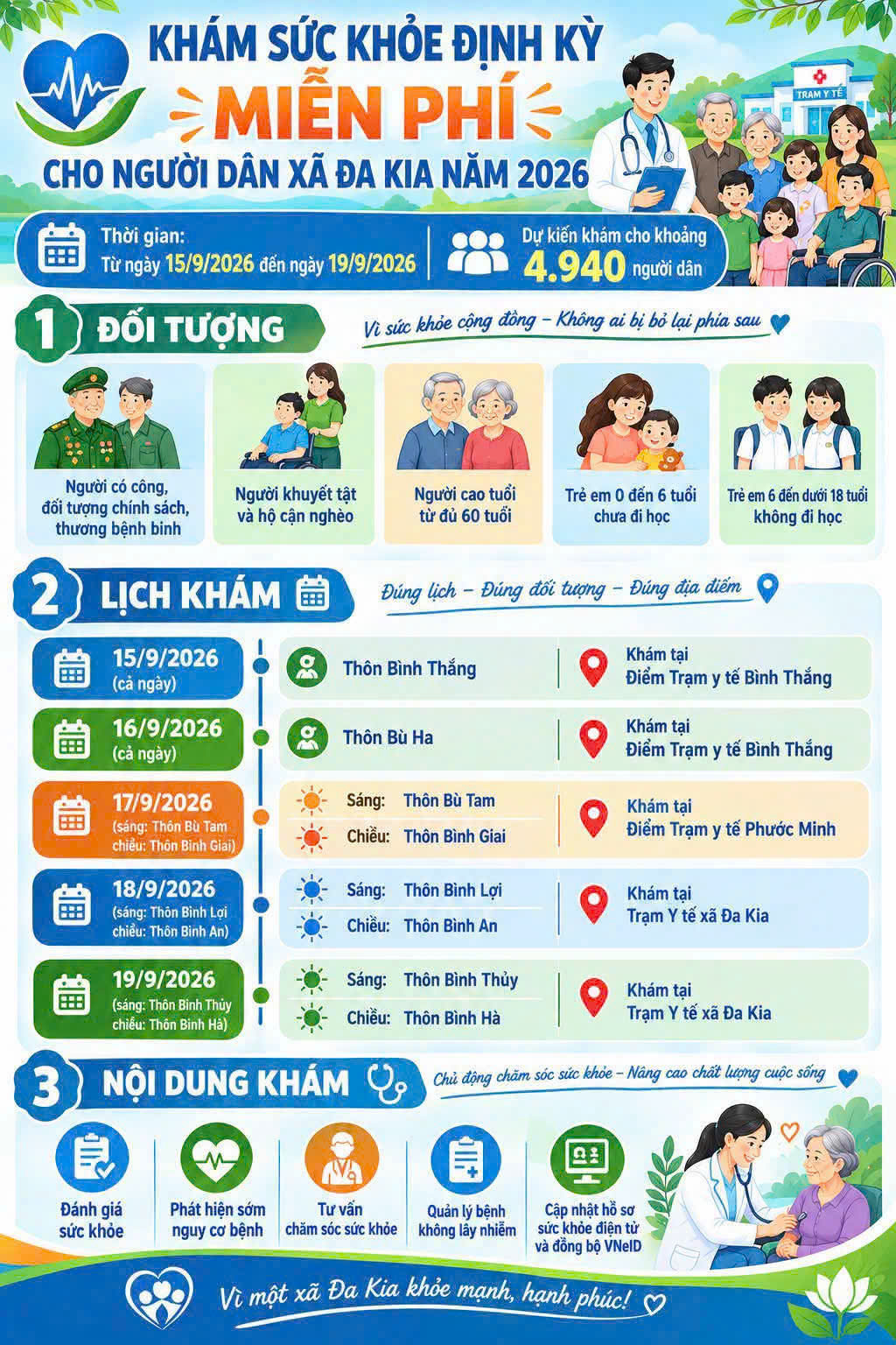 LỊCH KHÁM SỨC KHỎE TOÀN DÂN